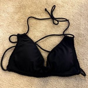 Victoria's Secret Black Ruffle-edge Bikini top